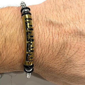 Steel Chain Bracelet for Men, Men Steel Jewelry, Beaded Chain Bracelet for Him, Father&#39;s Day Gift, Chain Wristband, Men&#39;s Gift for Christmas