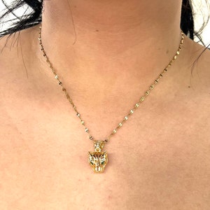 Gold Filled Tiger Pendant Necklace, Statement Jewelry, Steel Necklace, Dainty Gift for Her, Bridesmaid Gift, Tiger Jewelry, Prom Gift