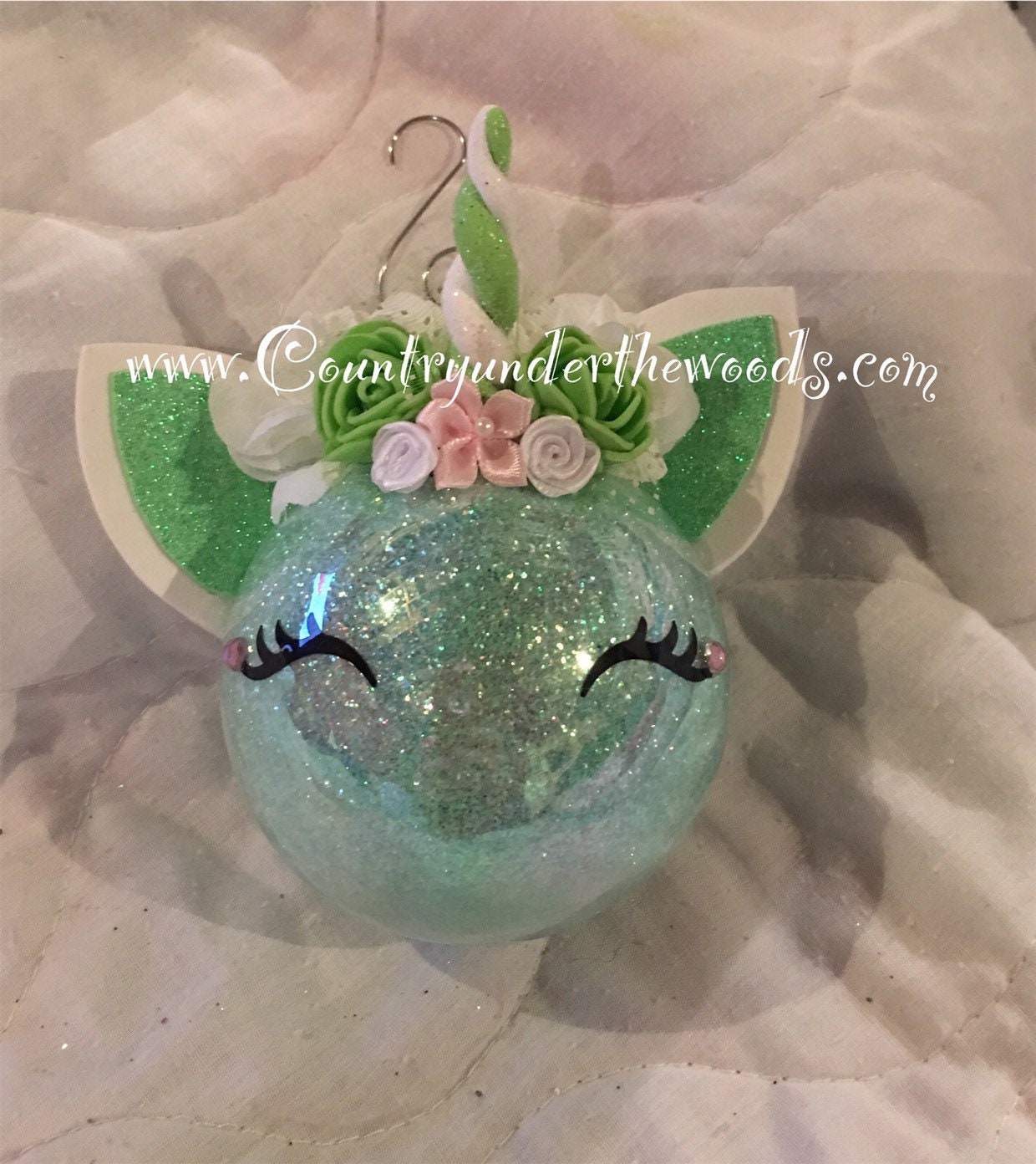 baby's first christmas unicorn ornament