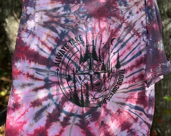 Brown, red, white Ice tie dyed T-shirt, Gildan 50-50 blend, unisex, unique, graduation gift, fast shipping, handmade, fits true to size