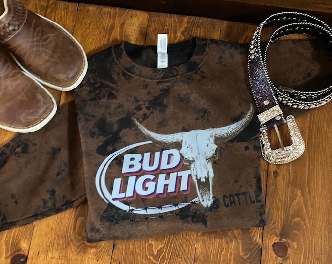 Beer and cattle  Cowhide Sweatshirt, Bleached sweatshirt, Sweatshirt, Cowhide, 50/50 blend, Trending, longhorn