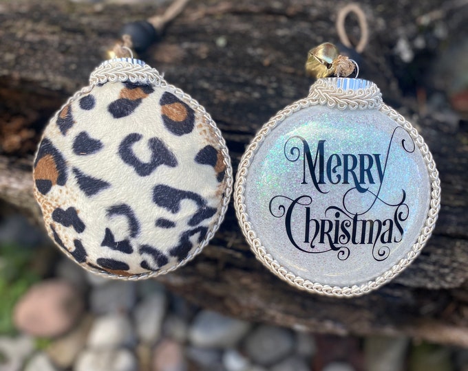 Leopard Skin Christmas Ornament, Unique Ornament, Christmas ornament, Handmade, Leopard ornament, Merry Christmas ornament,