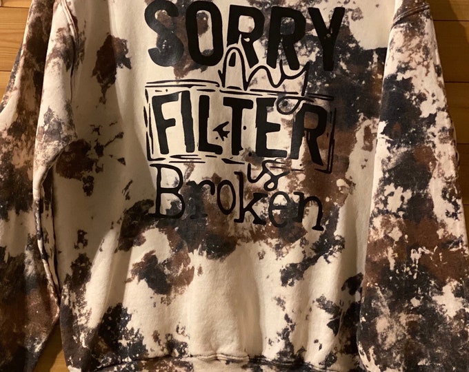 Sorry my filters broke Cowhide Sweatshirt, Bleached sweatshirt, Sweatshirt, Cowhide, 50/50 blend, Trending, Love cows, Cows,