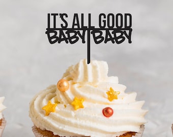 Notorious ONE Birthday Cupcake Toppers, It's All Good Baby Baby cupcake toppers, 90's Hip Hop party decor, Biggie Smalls
