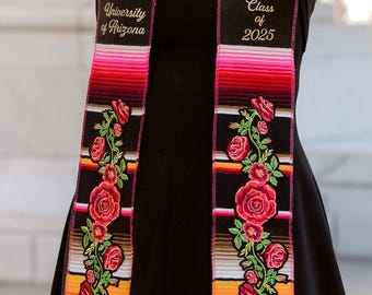 Custom Mexican Sarape Graduation Stole, Personalized Stole