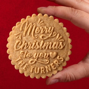 Custom Cookie Stamp, Holiday Baking Stamp, Christmas Cookie Cutter, Acrylic Cookie Stamp, Gift for mom, Gift for Baker, personalized gift