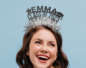 Custom Name Graduation - Party Crown Bundle - 2023 Grad Headband - Graduation Tiara - Congrats Personalized - Party Decor - Party Pack