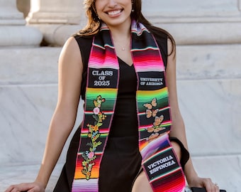 Graduation Sash for Class of 2025, Custom Graduation Stole, Gift for Grad, Embroidered Grad Sash, Graduation Stoles for Pictures