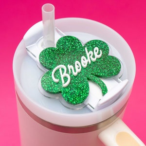 Shamrock Stanley Name Plate - St. Patrick's Day Tumbler Name Tag - Cup Accessories - St. Paddy's Day - 20oz - 30oz - 40oz Tumbler