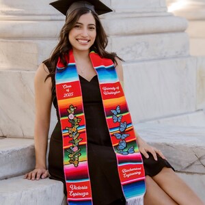 Embroidered Grad Stole, Graduation Sash for Class of 2025, Custom Graduation Stole, Gift for Grad, Graduation Stoles for Pictures