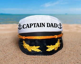 Nautical Captain Hat - Groom Captain Hat - Yacht Hat - Custom Name Captain Hat - First Mate hat- Skipper Hat - Sailor Hat