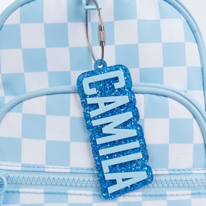 Name Keychain, Backpack Name Tags, Diaper Bag Tag, Personalized Name Plate, Custom Acrylic Key Chain, School Bag Name Tag, Bog Bag Tag
