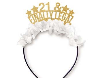 21st Birthday Tiara - Finally 21 - Birthday Party Crown - Party Favors -  Party Hat - Party Decor - Party Headband - Milestone