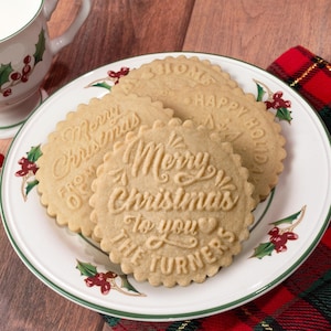 Custom Cookie Stamp, Holiday Baking Stamp, Christmas Cookie Cutter, Acrylic Cookie Stamp, Gift for mom, Gift for Baker, personalized gift
