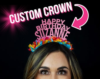 Personalized Party Crown - Custom Birthday Tiara - Custom Party Decor