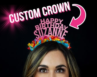 Personalized Party Crown, Custom Birthday Tiara, Custom Party Decor
