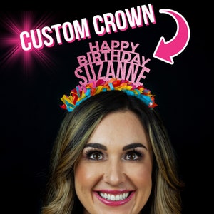 Personalized Party Crown, Custom Birthday Tiara, Custom Party Decor