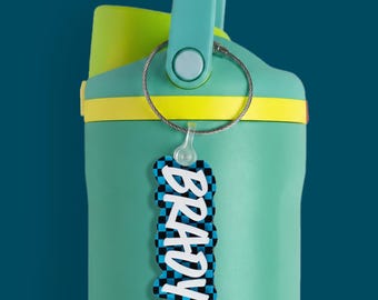 Water Bottle Name Tag, Backpack Mini Keychain for Back to School, Lunch Bag Tag