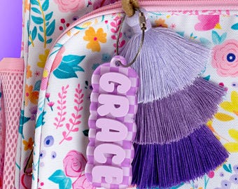 Personalized Name Keychain, Backpack Name Tag, Kids Name Keychain, Back to School, Lunch Box Name Tag, Diaper Bag Tag