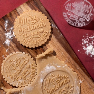 Custom Cookie Stamp, Holiday Baking Stamp, Christmas Cookie Cutter, Acrylic Cookie Stamp, Gift for mom, Gift for Baker, personalized gift