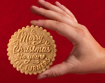 Custom Cookie Stamp, Holiday Baking Stamp, Christmas Cookie Cutter, Wooden Cookie Stamp, Gift for mom, Gift for Baker, personalized gift