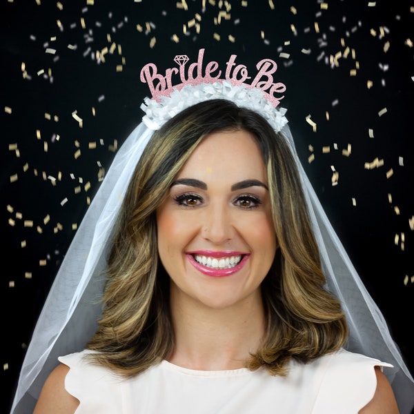 Bride To Be Veil - Bachelorette Party Crowns - Bridal Shower Veil - Bach Party - Gifts For the Bride