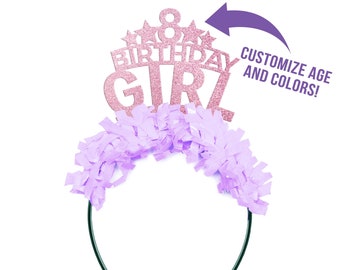 Birthday Girl Tiara, Princess Tiara, Custom Number Kids Crown, Birthday Party Photo Prop, Rainbow Party Decor
