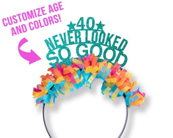 40th Birthday Crown, 40th Birthday Tiara, 40th Birthday Gift for Women, Funny 40th Birthday Decorations, Custom Party Crown, Over the Hill