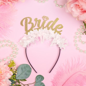 Bride To Be Headband, Bachelorette Veil, Bridal Shower Veil, Bach Party Favor, Bride Headband, Party Crown