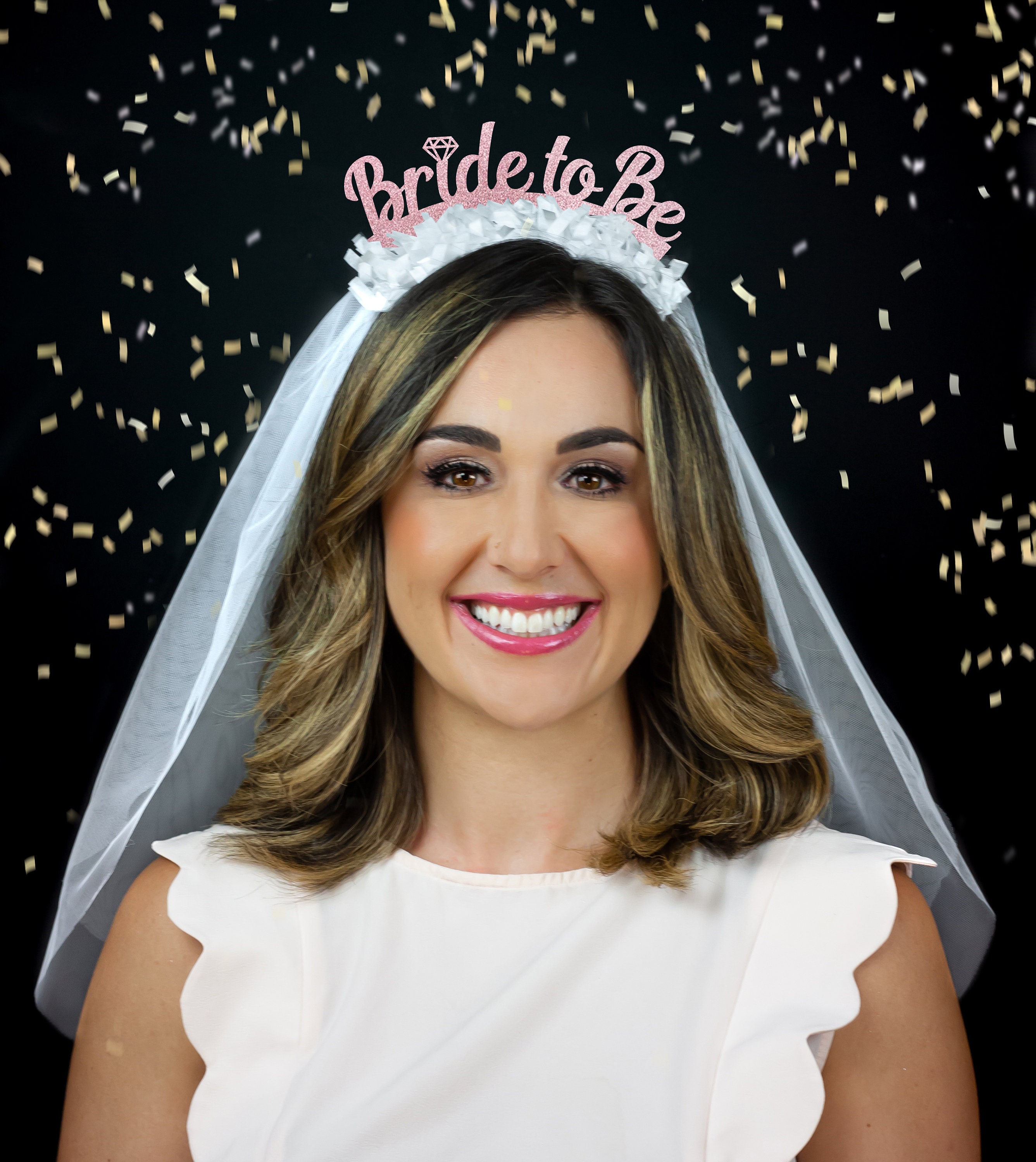 Bride Veil Bachelorette Party Veil Bridal Shower Veil Bride to Be Veil  (EB3296BTB)