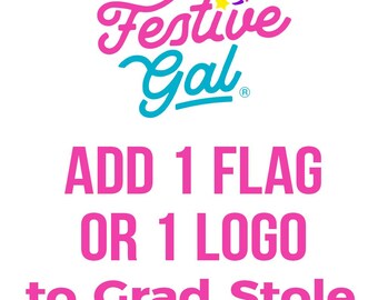 Custom add-on: 1 Flag or logo to Grad Stole