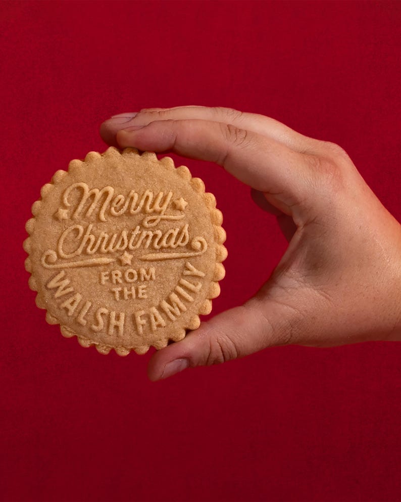 Custom Cookie Stamp, Holiday Baking Stamp, Christmas Cookie Cutter, Acrylic Cookie Stamp, Gift for mom, Gift for Baker, personalized gift image 16