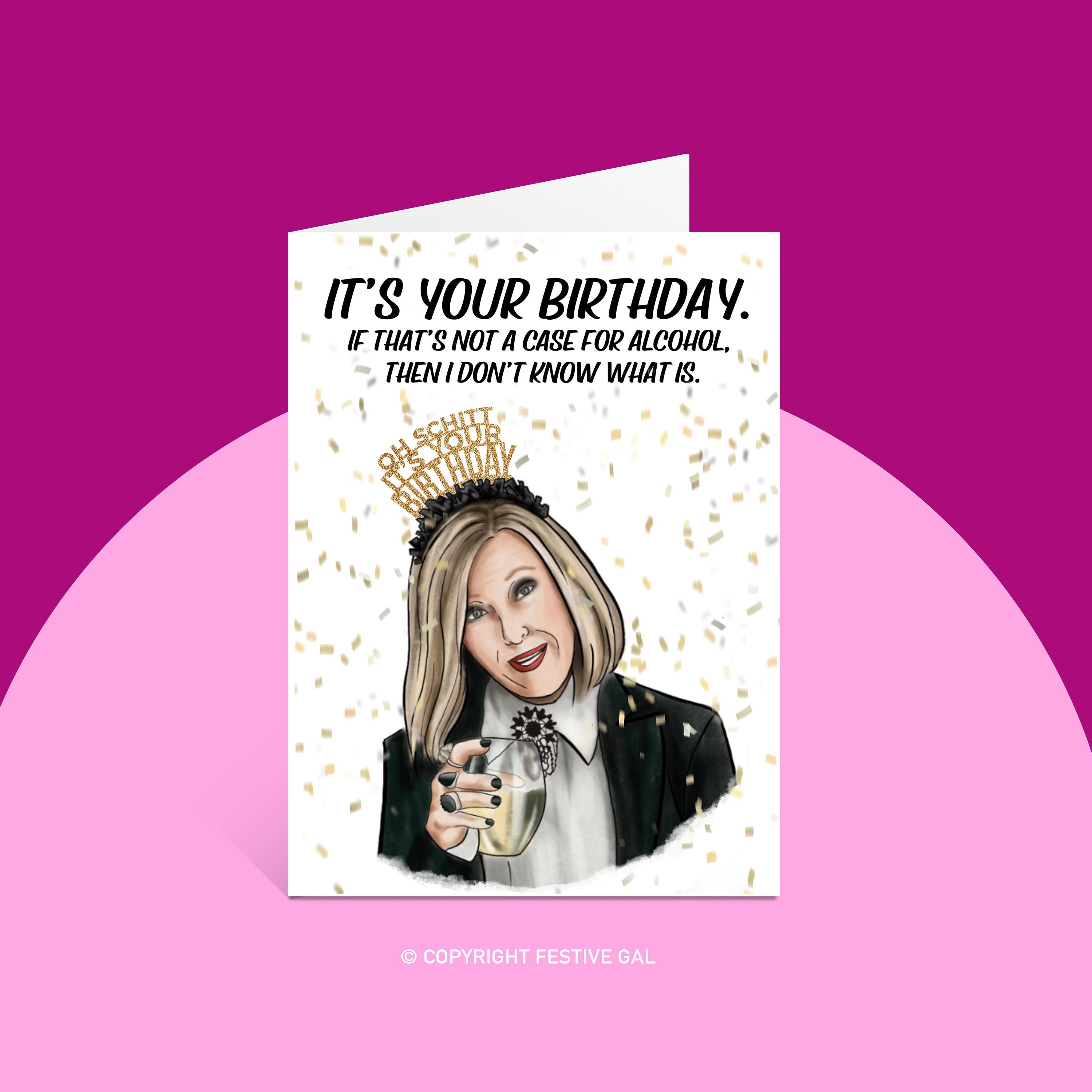 Oh Schitt Birthday Card - Funny Moira Rose Card - Rosebud Hotel Gift …