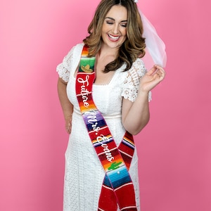 Bride To Be Fiesta Sash Mexico Bachelorette Party Sash Mexican Bridal Shower Sash image 2