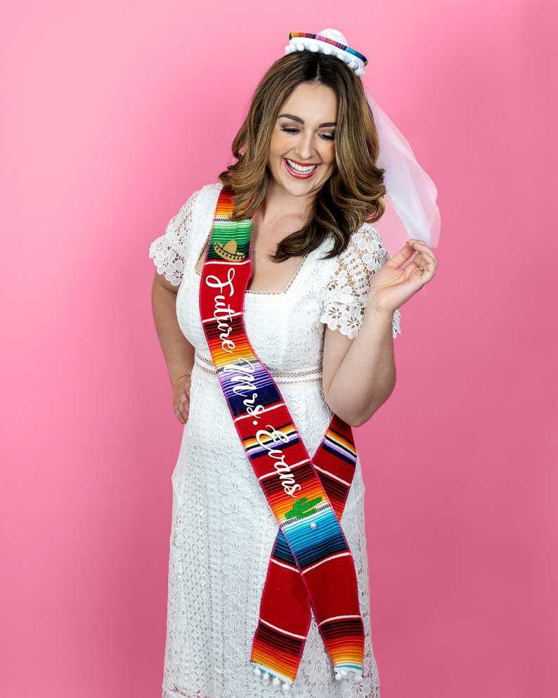 Bride To Be Fiesta Sash Mexico Bachelorette Party Sash Mexican Bridal Shower Sash image 2