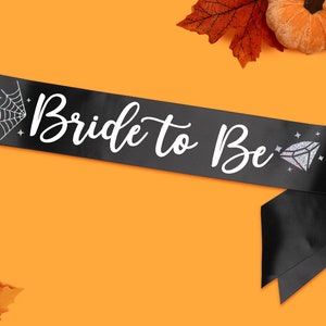 Custom Halloween Bride To Be Sash, Goth Accessories, Bewitched and Getting Hitched, Spooky Corpse Bride, Gothic, Bride or Die image 4