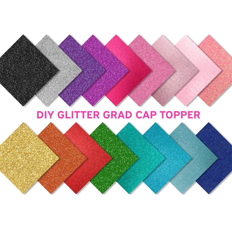 Glitter Graduation Cap Topper Base, Laser Cut Cardstock Grad Hat ...