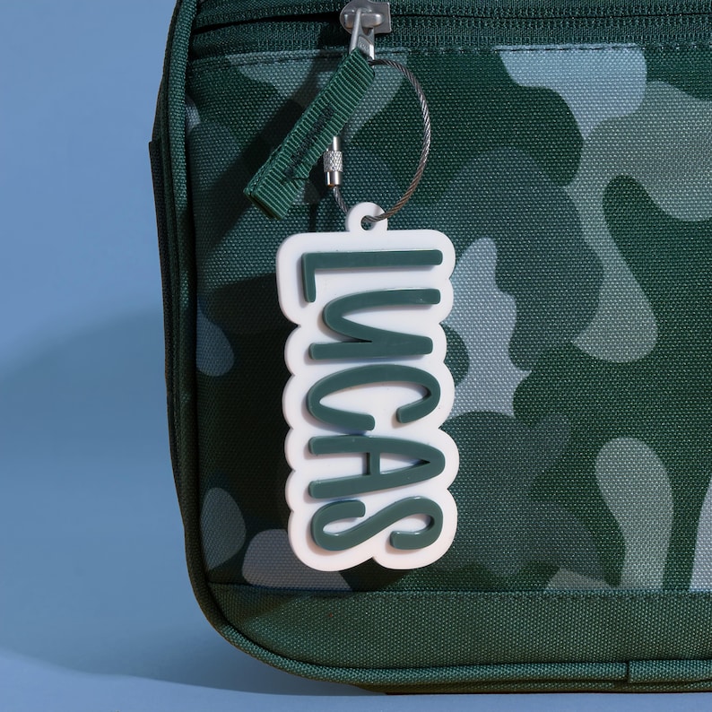 Name Tag for Backpack, Acrylic Keychain, Personalized Gift for Kids Boys, Name Keychain, Custom Bag Tag, Back to School, Name Tag for Kids image 8