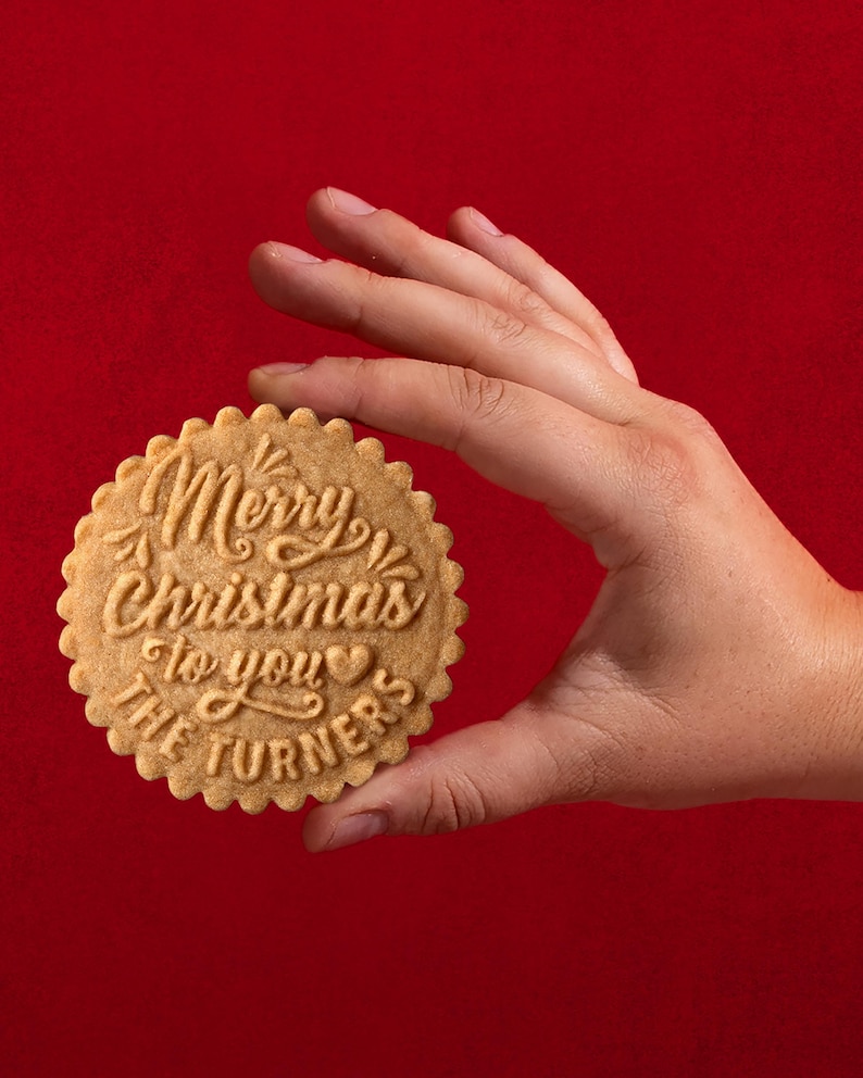 Custom Cookie Stamp, Holiday Baking Stamp, Christmas Cookie Cutter, Acrylic Cookie Stamp, Gift for mom, Gift for Baker, personalized gift image 13