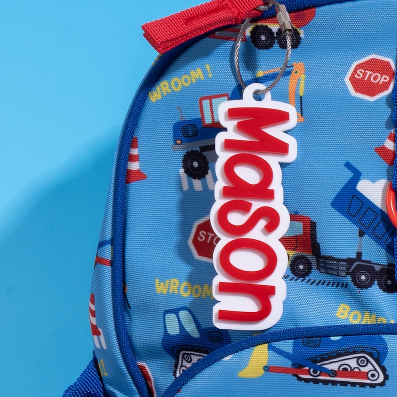 Name Tag for Backpack, Acrylic Keychain, Personalized Gift for Kids Boys, Name Keychain, Custom Bag Tag, Back to School, Name Tag for Kids image 7