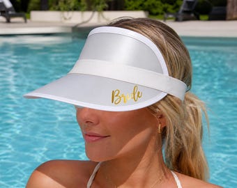 Bride Sun Hat, Custom Bachelorette Party Visors, Bridesmaid Custom Beach Pool Hats