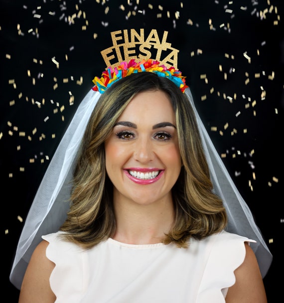 Final Fiesta Bachelorette Party Veil Mexican Bridal Shower Party Favor Bride  Bride to Be Bride Headband 