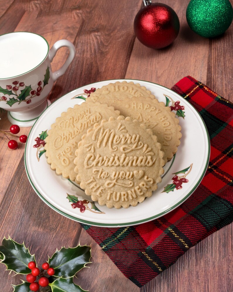Custom Cookie Stamp, Holiday Baking Stamp, Christmas Cookie Cutter, Acrylic Cookie Stamp, Gift for mom, Gift for Baker, personalized gift image 10