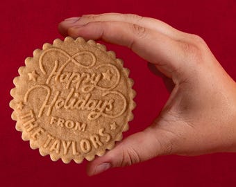 Custom Cookie Stamp, Holiday Baking Stamp, Christmas Cookie Cutter, Wooden Cookie Stamp, Gift for mom, Gift for Baker, personalized gift