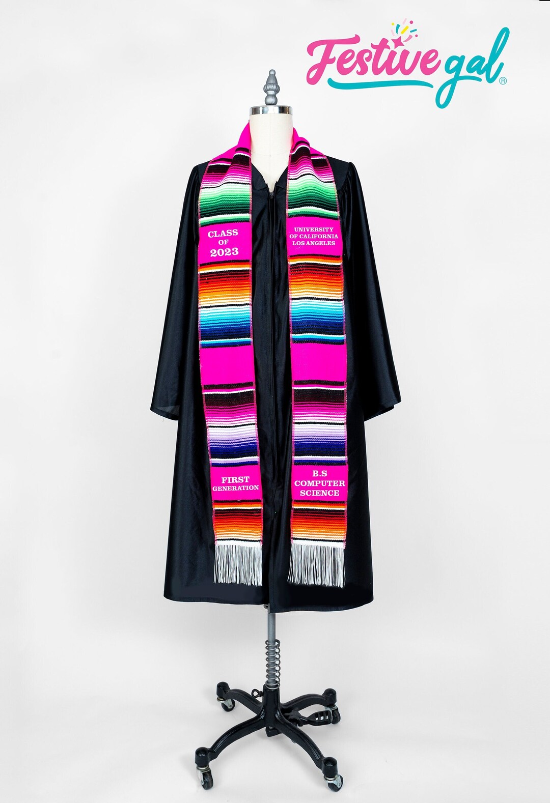 Mexican Graduation Stole, Custom Serape Graduation Stole, Class of 2023