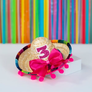 Three Esta Birthday, Mini Sombrero, Cinco De Mayo Party Decor, Fiesta Celebration,  Birthday sombrero, custom Birthday hat, Mini Sombrero