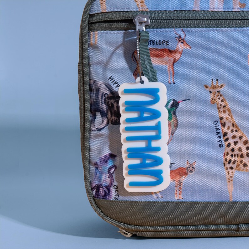 Name Tag for Backpack, Acrylic Keychain, Personalized Gift for Kids Boys, Name Keychain, Custom Bag Tag, Back to School, Name Tag for Kids image 6