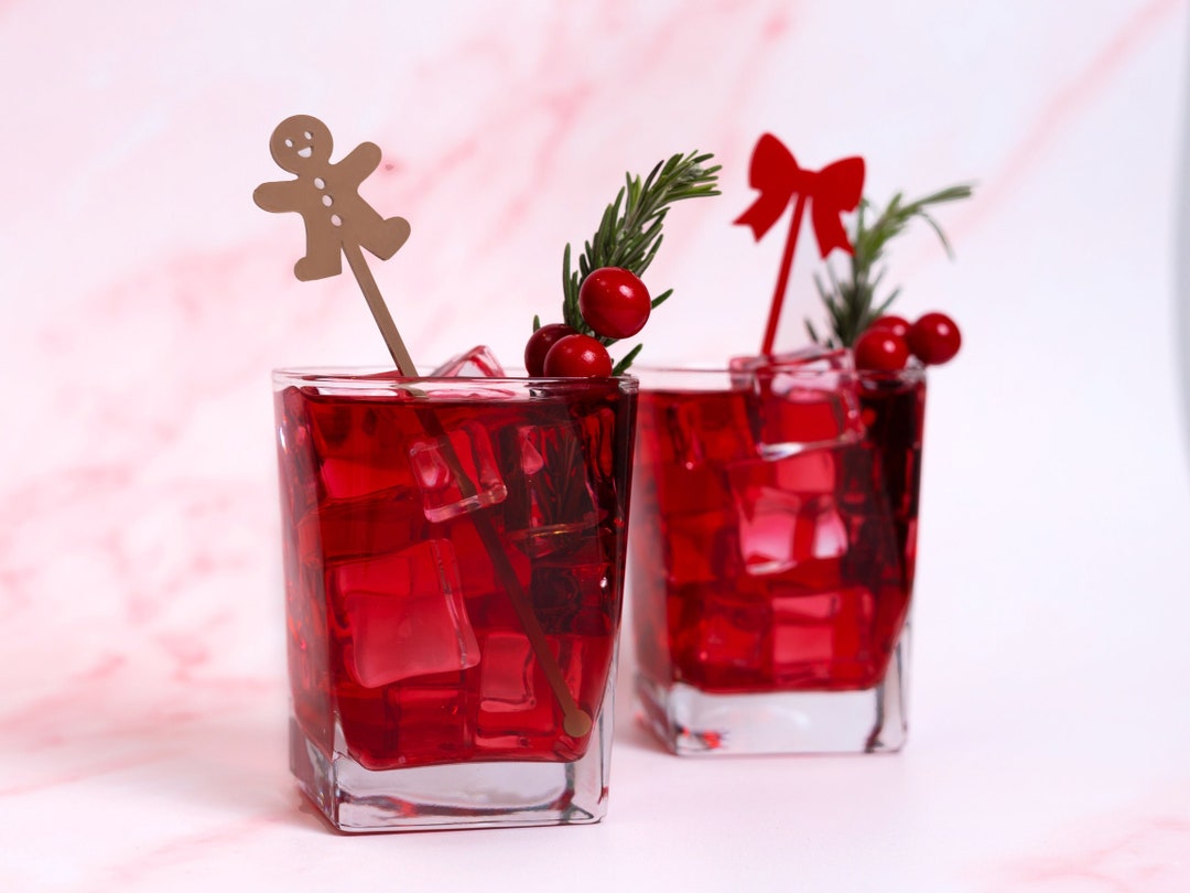 Christmas Swizzle Sticks Holiday Beverage Mixers Xmas Etsy
