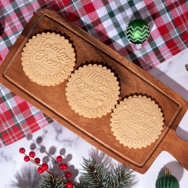 Custom Cookie Stamp and cookie cutter by Festive Gal