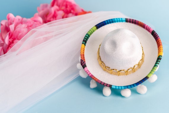 Bride's Final Fiesta Hat White Mini 